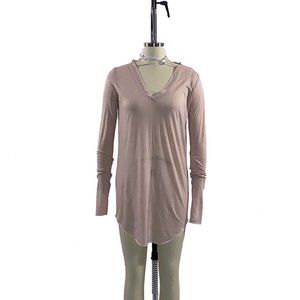 Fawn V-Neck Long Sleeve Basic Unisex Tee